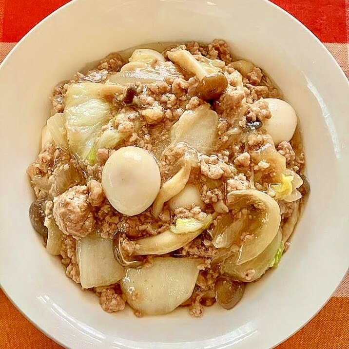 簡単でうまい!白菜とひき肉のあんかけ